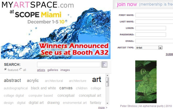 Myartspace at Scope Miami, art competition finalist, Peter Strobos.