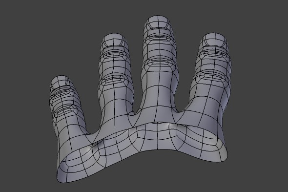 Modeling topology for fingers.