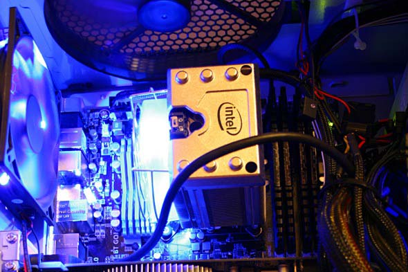 Quad core workstation, internal view.