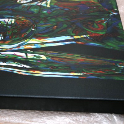 Close-up view showing the painting's depth and texture.