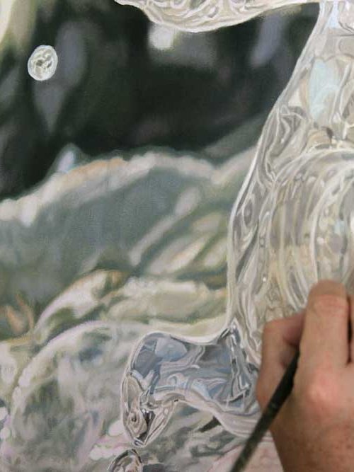 Artist Peter Strobos painting detail for Lavender.