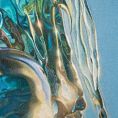 Hair detail from oil painting, simply titled 7 by Peter Strobos.